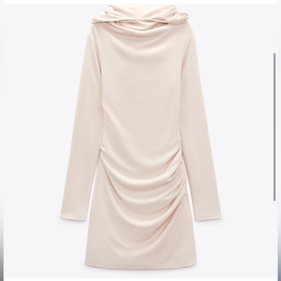 Zara NWT hooded dress open back long sleeve size small - Picture 4 of 12
